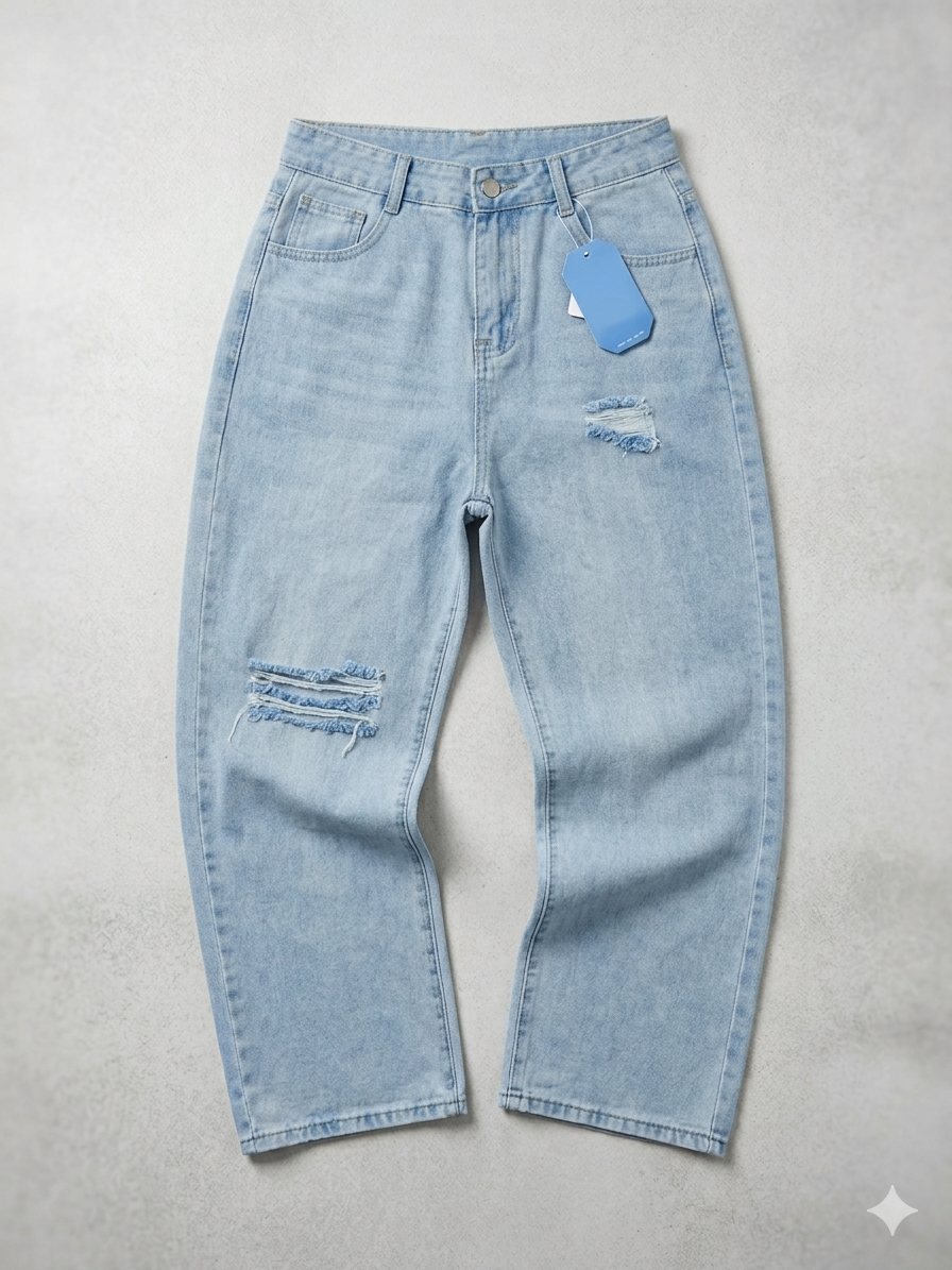 Right Leg Ripped BOYFRIEND JEAN